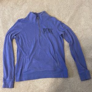PINK periwinkle pullover quarter zip sweatshirt